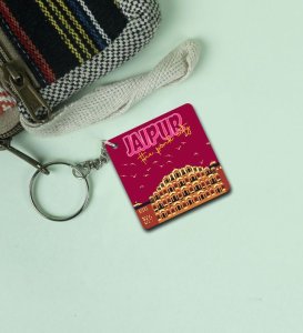 Pink City Jaipur Ki Shaan Printed Keychain Pack of 2