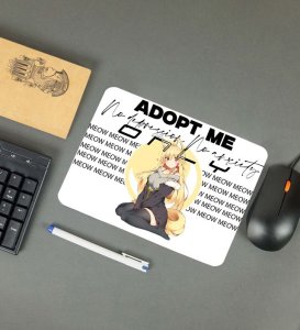 Adorable Fox Girl Companion For Cozy Days Printed Mousepad