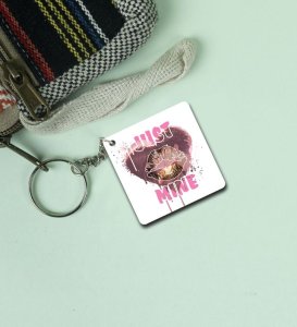 Romantic Just Mine Couple Gift Printed Keychain Pack of 2
