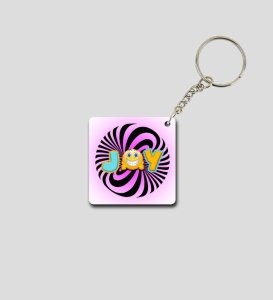 Simple and Elegant Joy Message Printed Keychain Pack of 2