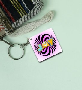 Simple and Elegant Joy Message Printed Keychain Pack of 2