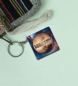 Mystical Mercury Planet Art Printed Keychain Pack of 2