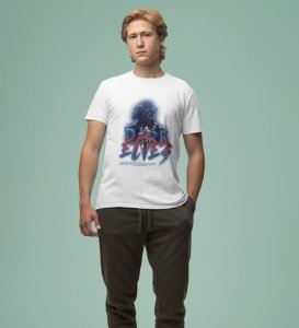 Born of Dusk: Enchanted Warrior Elves Graphic Printed White T-Shirt