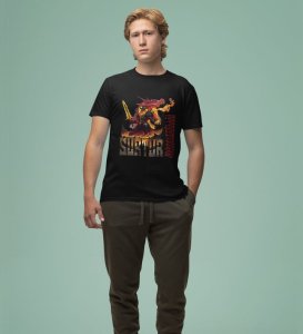 The Flame Awakens: Infernal Giant Graphic Printed Black T-Shirt