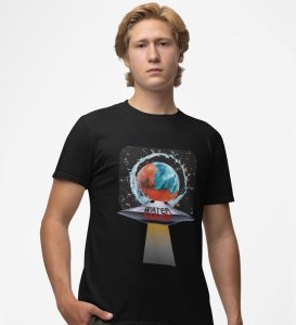 Hydro Planet: Water on Mars Graphic Printed Black T-Shirt