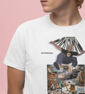 90s Skate Era: Rollin' Through Memories Graphic Printed White T-Shirt
