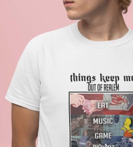 Digital Comforts: Eat Music Game Repeat T-Shirt