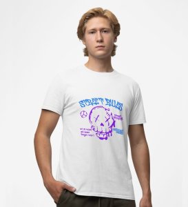 Streets Never Sleep: Graphic Printed White T-Shirt