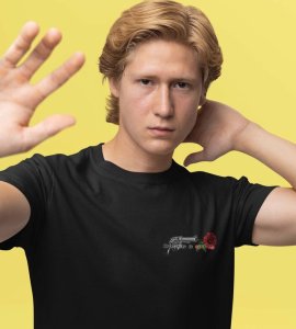 Dust and Roses: Graphic Printed Black T-Shirt