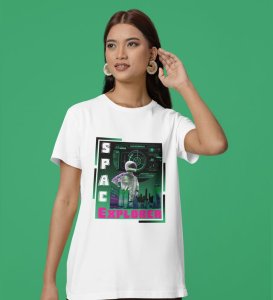 Pixel Storm: Space Craft Graphic Printed Black T-Shirt