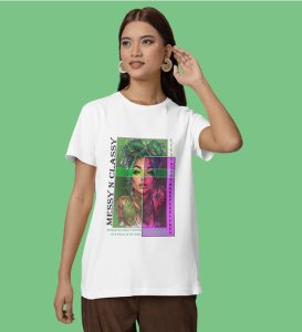 Grace in the Mess: Messey N Classey Graphic Printed White T-Shirt