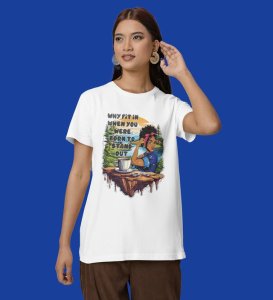 Own Your Power: Born to Be Seen Graphic Printed White T-Shirt