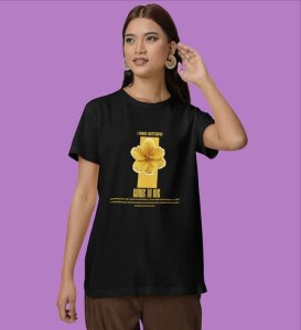 Calling Wings Gently: Graphic Printed Black T-Shirt