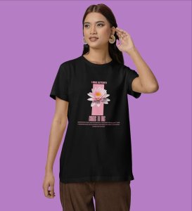 Charmed by Calmness: Graphic Printed Black T-Shirt