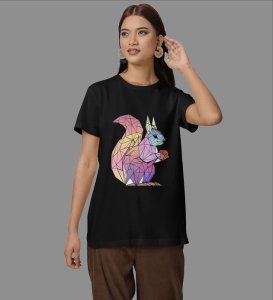 Tiny Triangles, Big Charm: Graphic Printed Black T-Shirt