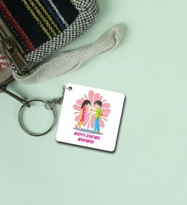 Contemporary Rakhi Moments in Festive Style Printed Keychain Pack of 2