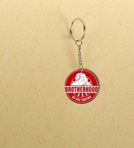 Together We Rise Brotherhood Graphic Printed Round Keychain Pack of 2