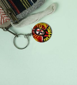 Dark Flame Leader With Ghost Vibe Printed Round Keychain Pack of 2