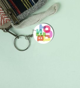 Multicolor Best Duo Graphic Look: Printed Round Keychain Pack of 2