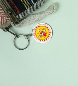 Sparkling Diyas Glow Diwali Printed Round Keychain Pack of 2