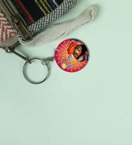 Celebration of Lamps Diwali Printed Round Keychain Pack of 2
