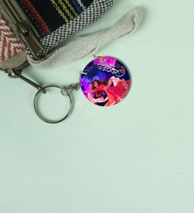Fireworks in Sky Diwali Printed Round Keychain Pack of 2