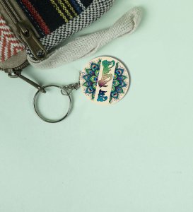 Festival Happiness Glow Diwali Printed Round Keychain Pack of 2