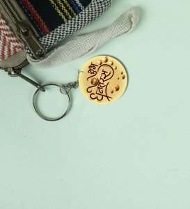 Festival Lights Spark Diwali Printed Round Keychain Pack of 2