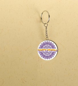 Diwali Magic Starts with First Light Printed Round Keychain Pack of 2