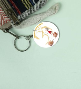 Traditional Lights and Festive Warmth Diwali Printed Round Keychain Pack of 2
