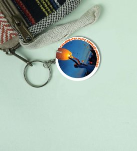 Magical Diwali Night Featuring Lantern Releasing Ritual Printed Round Keychain Pack of 2