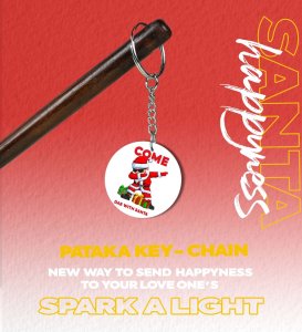 The Start of Merry Moments with Santa Claus Printed Round Keychain Pack of 2.