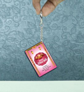 Joyful Festival Lights Deep Utsav Diwali Printed Keychain Pack of 2