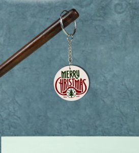 Add a Touch of Festive Glow with Christmas Printed Round Keychain Pack of 2