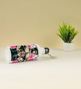 Built for Strength with Gym Doodle Style Aluminium Printed Sipper Bottle 600ml