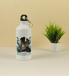 Ardha Matsyendrasana Yoga Twist Design Aluminium Printed Sipper Bottle 600ml