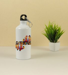 Orange Splash Clownfish Look Aluminium Printed Sipper Bottle 600ml